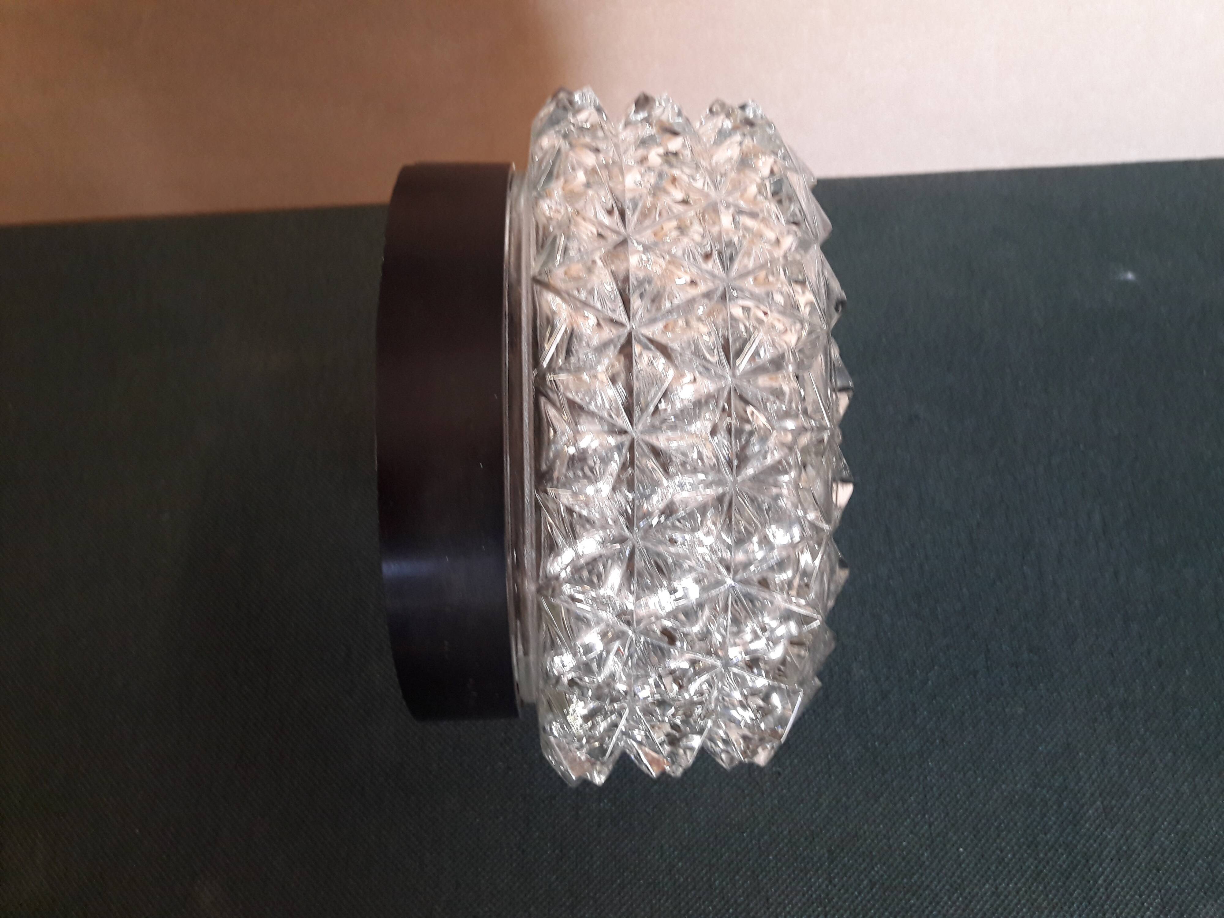 Round molded glass ceiling light