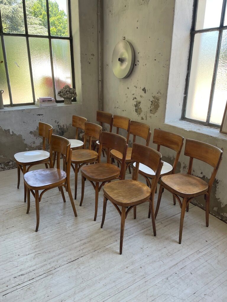 Set of 11 Baumann bistro chairs