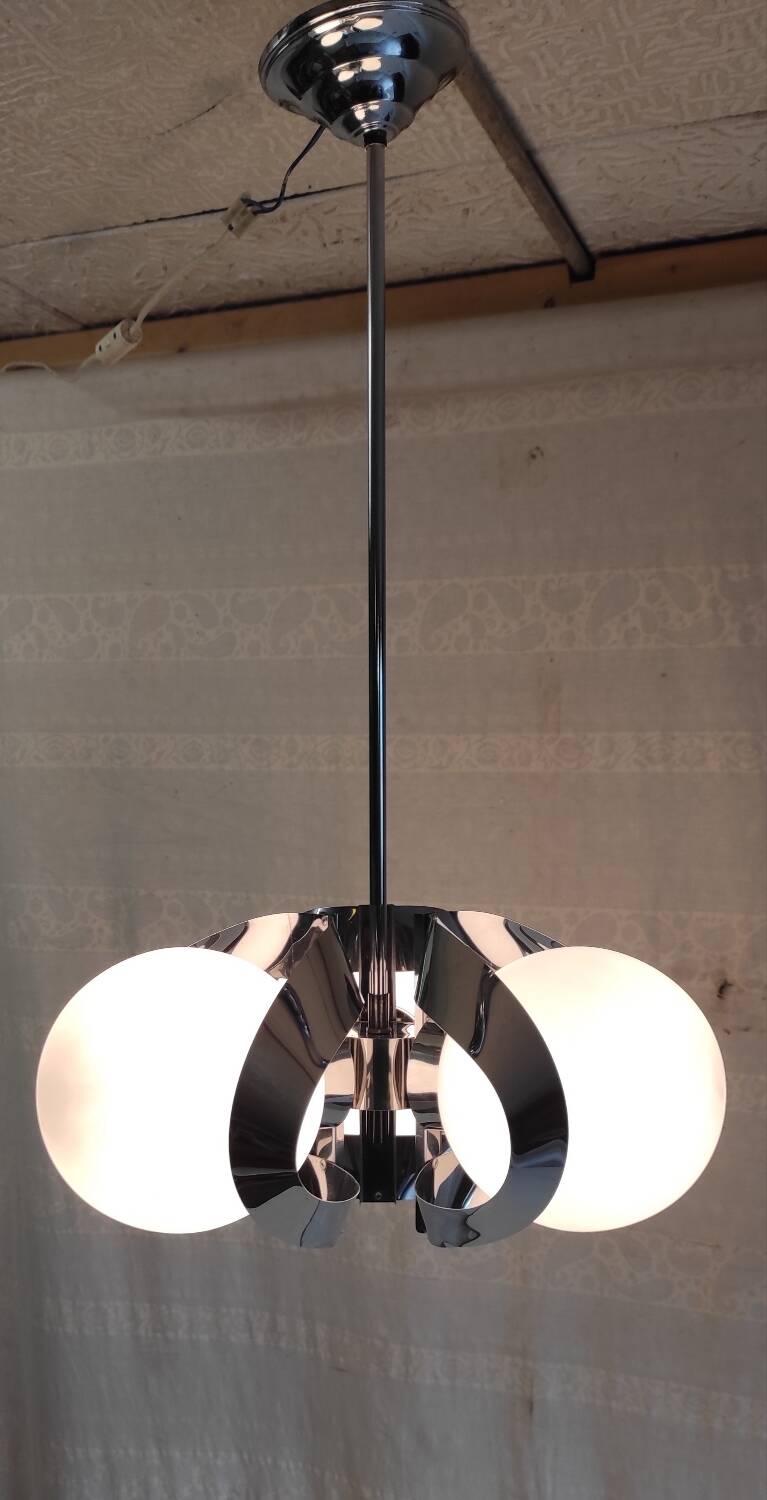 Lustre Space-Age in chrome and opaline - 1970s