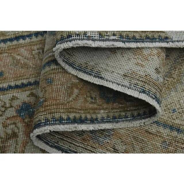 1970s Vintage Persian Handmade Wool Cotton Beige Area Rug 284x374