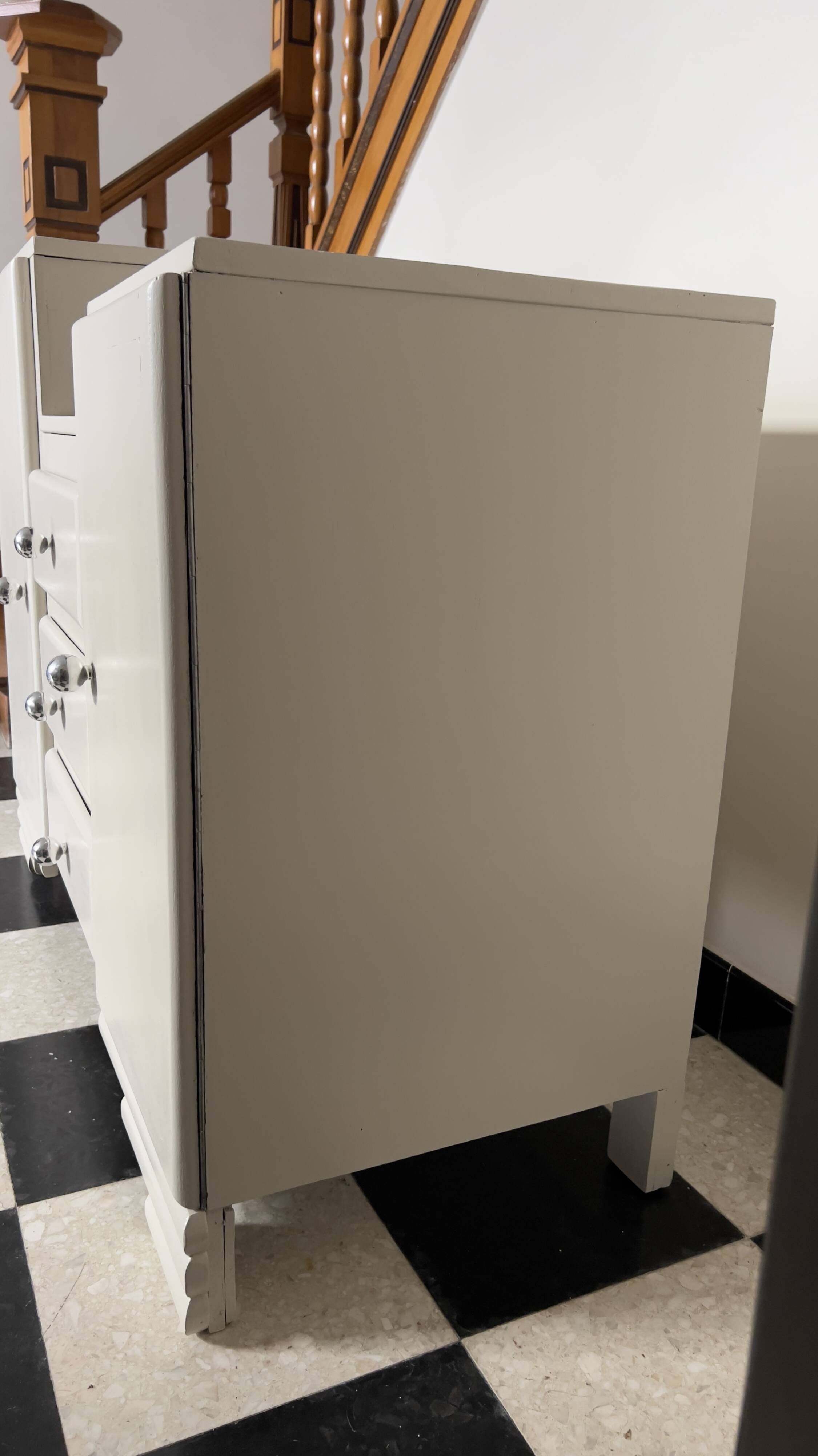 Renovated art deco asymmetrical storage unit