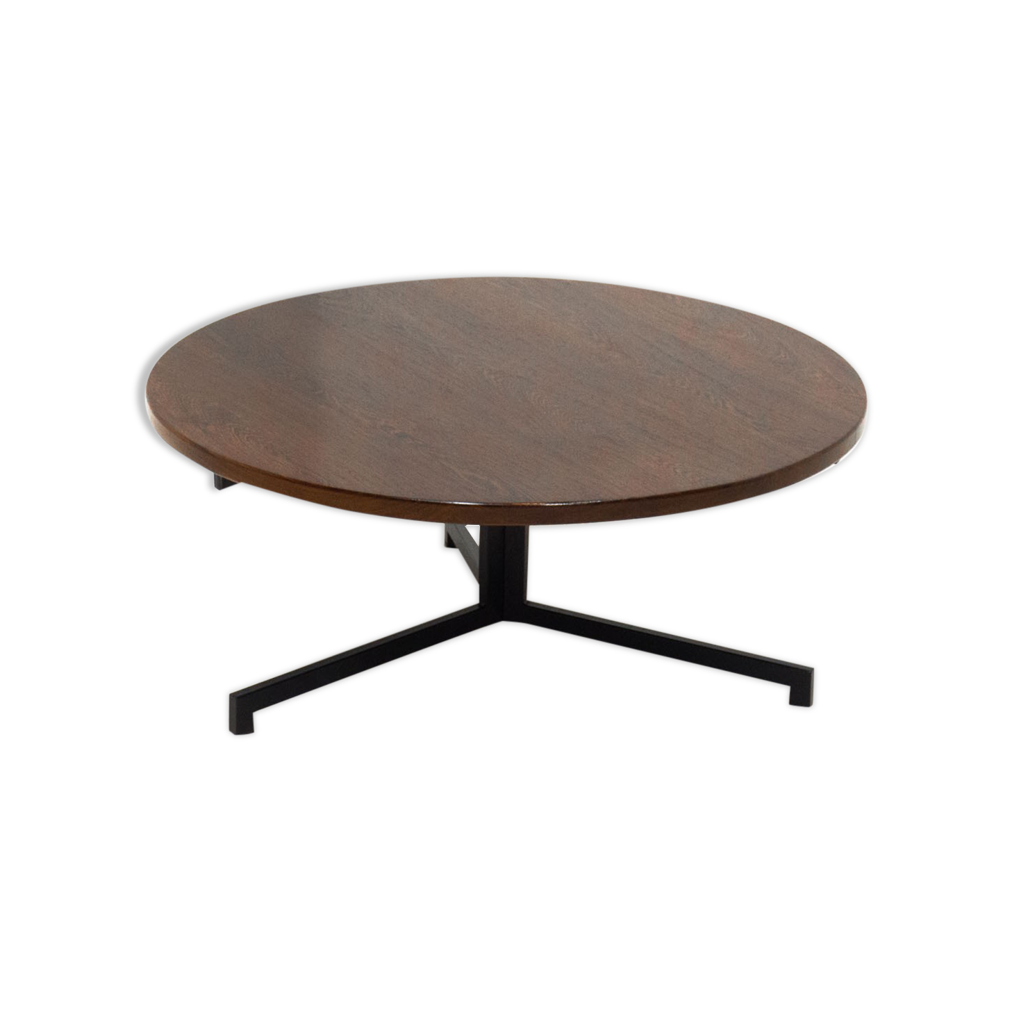 Vintage round wengé coffee table