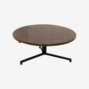 Vintage round wengé coffee table