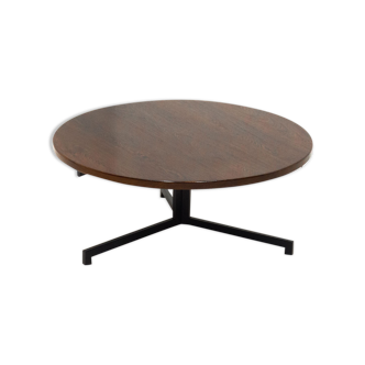 Vintage round wengé coffee table