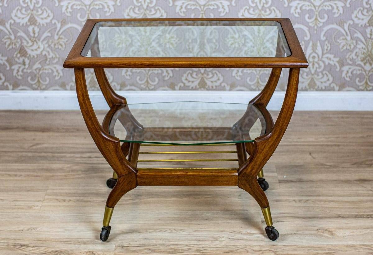 Vintage Coffee Table with Glass Top, 1990s
