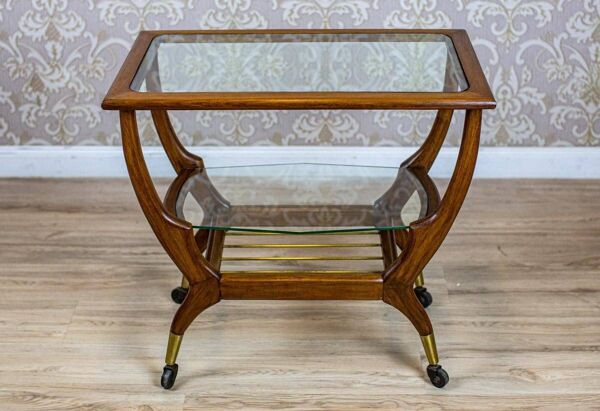 Table basse vintage avec plateau en verre, années 1990