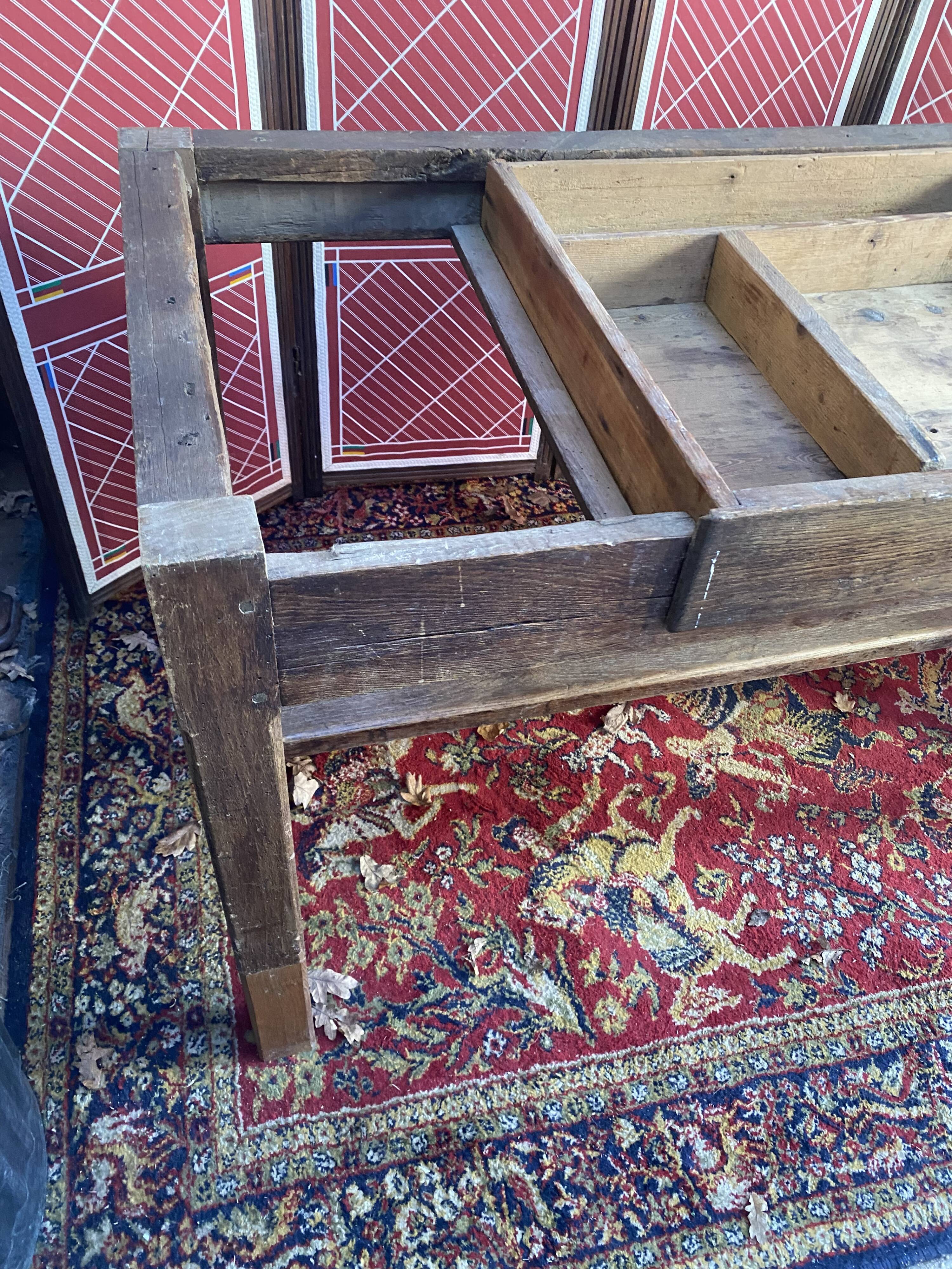 Old solid wood farmhouse table