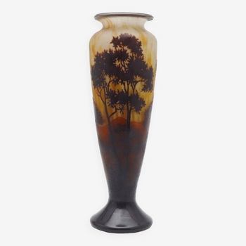 Daum freres landscape vase 44 cm