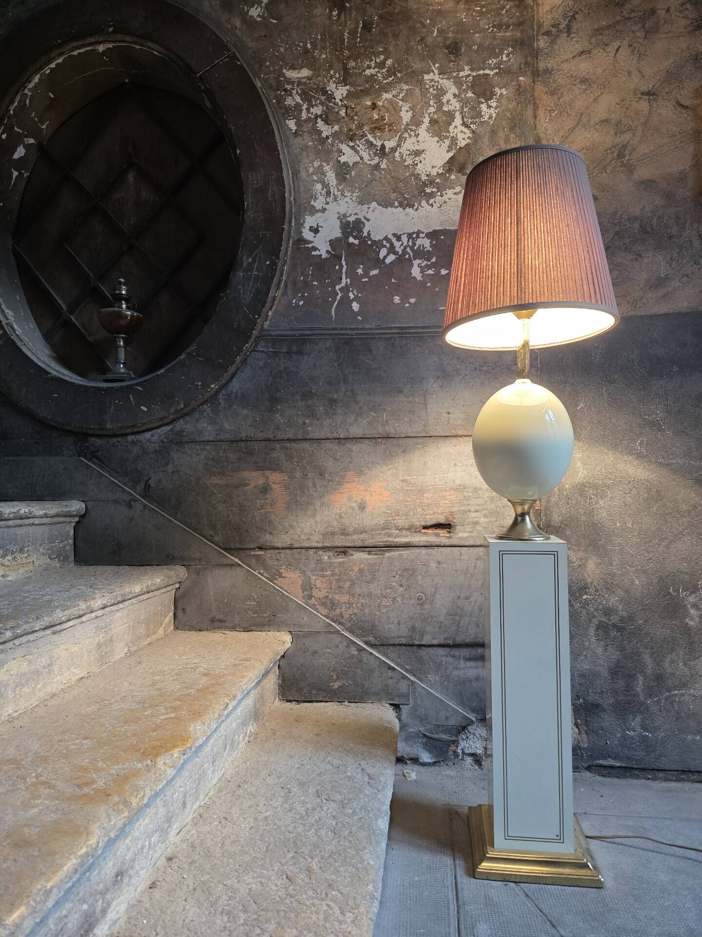 "Ostrich egg" floor lamp by Maison Le Dauphin