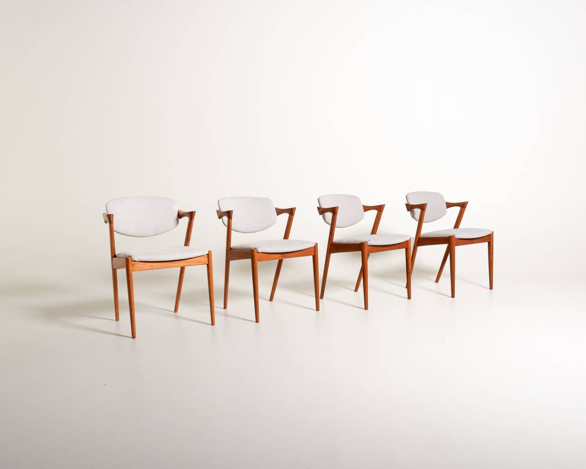 Set of 4 model “42” chairs by Kai Kristiansen for Schou Andersen