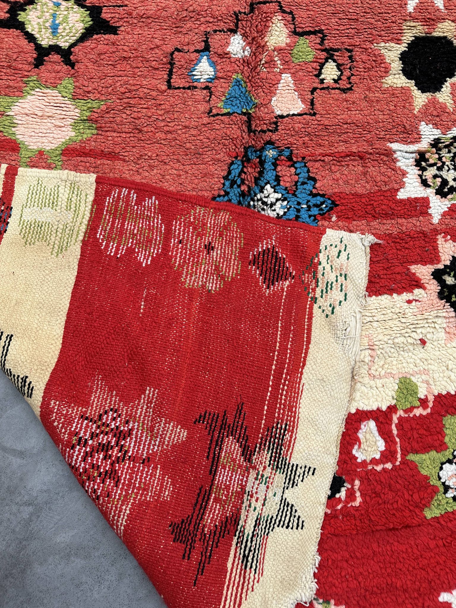 Tapis Marocain boujad orange - 173 x 350 cm