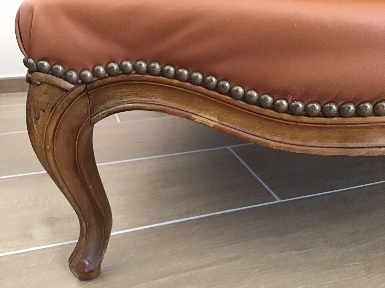 Louis VX style leather armchairs
