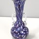 Blue murano glass vase ascribable to fratelli toso with murrines, italy