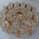 Large gilded brass and crystal glass ceiling lamp by Ernst Palme for Palwa, 1960s