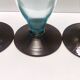Set of Three Aquamarine and Brown Murano Glass Candleholders, Italy