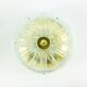 Flower shaped brass & glass flush mount from limburg, germany, 1960s