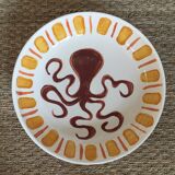 Hand-painted glazed ceramic salad bowl