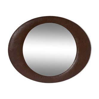 Asymmetrical oval wall mirror seventies