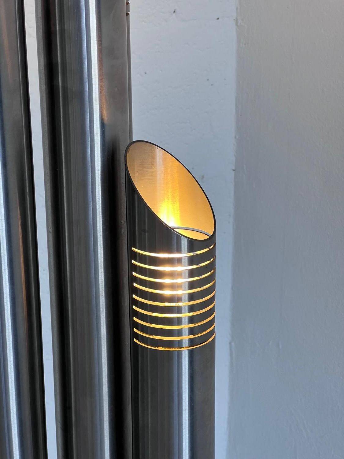 Stainless Steel Floor Lamp by Fontana for Reggiani, Italian Collectible Design