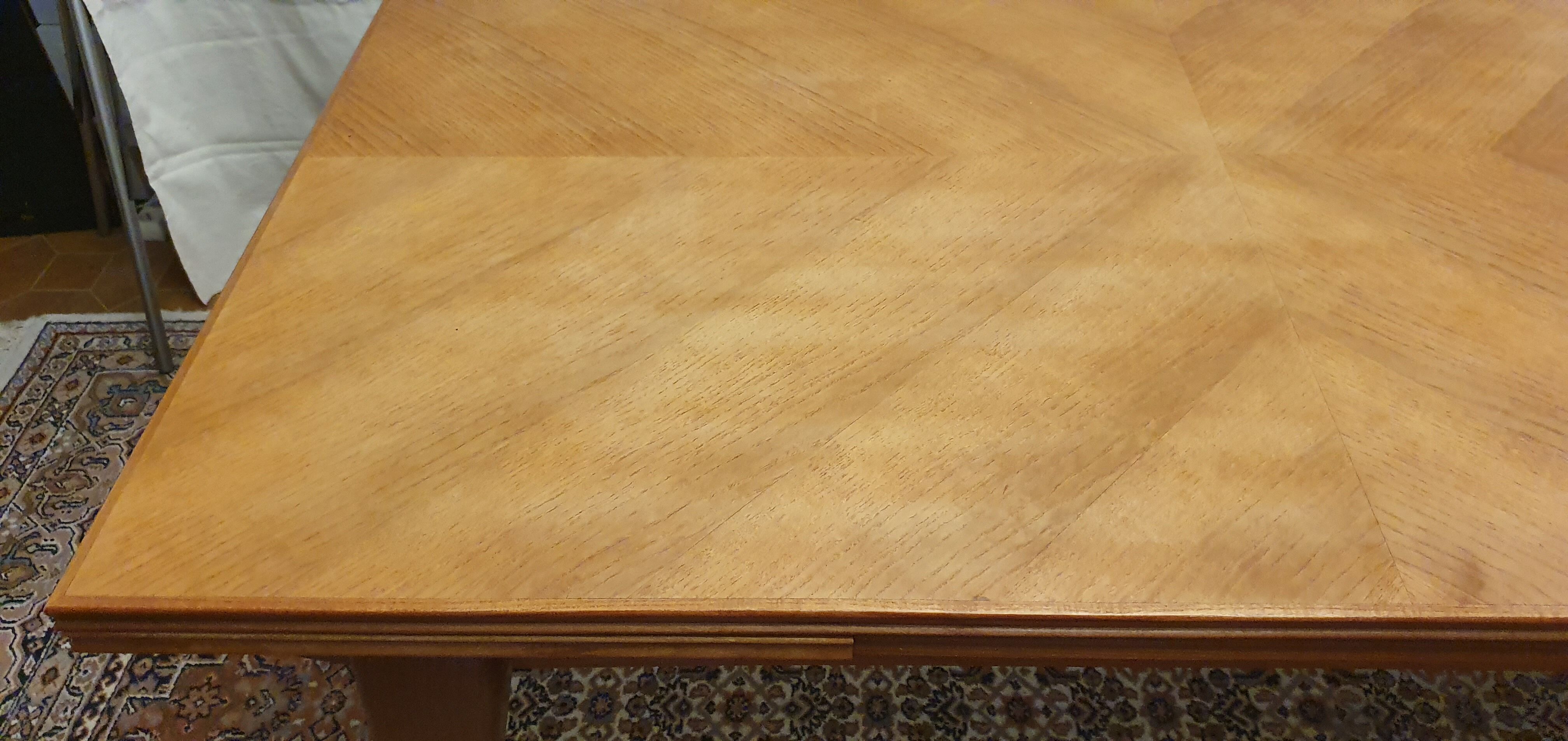 Teak table with compass feet, 1960s