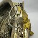 Ancient sanctuary lamp, silver-plated brass, winged angel, 130 cm.