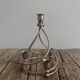 Vintage 4-light candlestick in silver-plated metal, Space Age design from the 60s.
