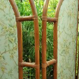 Rattan screen and vintage fabric
