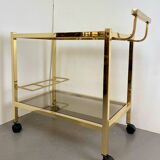 Hollywood Regency Gold Bar Cart, 1980s