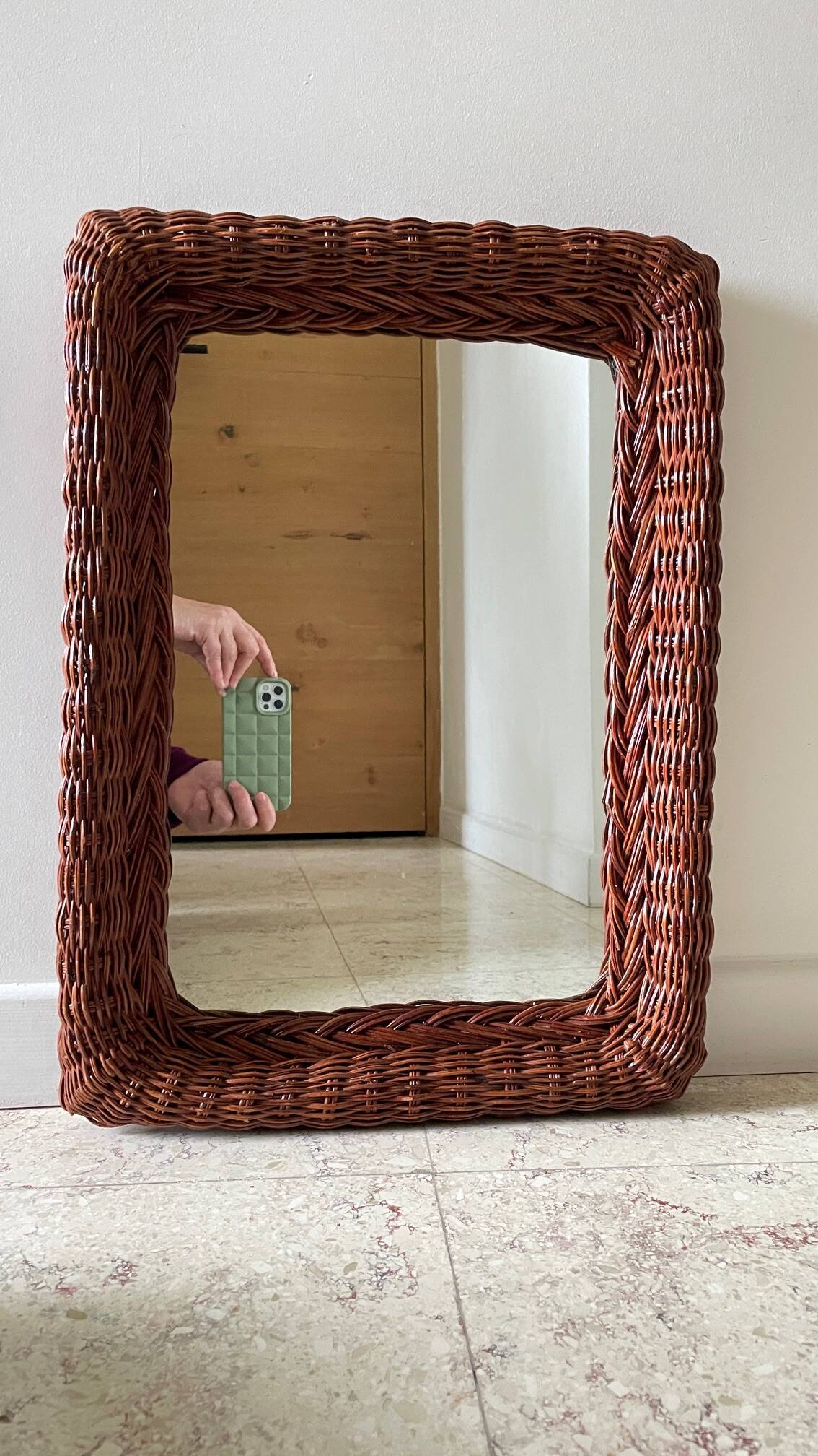 VINTAGE Rattan MIRROR
