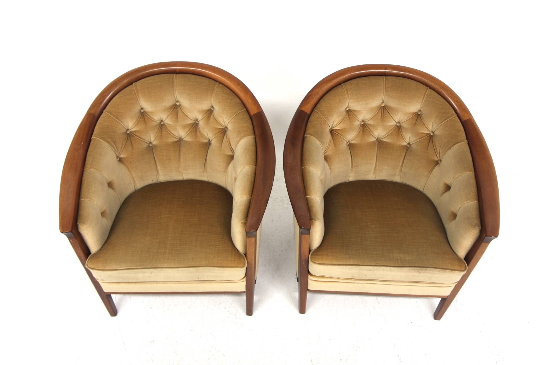 Set de 2 fauteuils "Fabiola" en velours, Bröderna Andersson, Suède, 1960