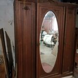 Oval mirror bedroom cabinet