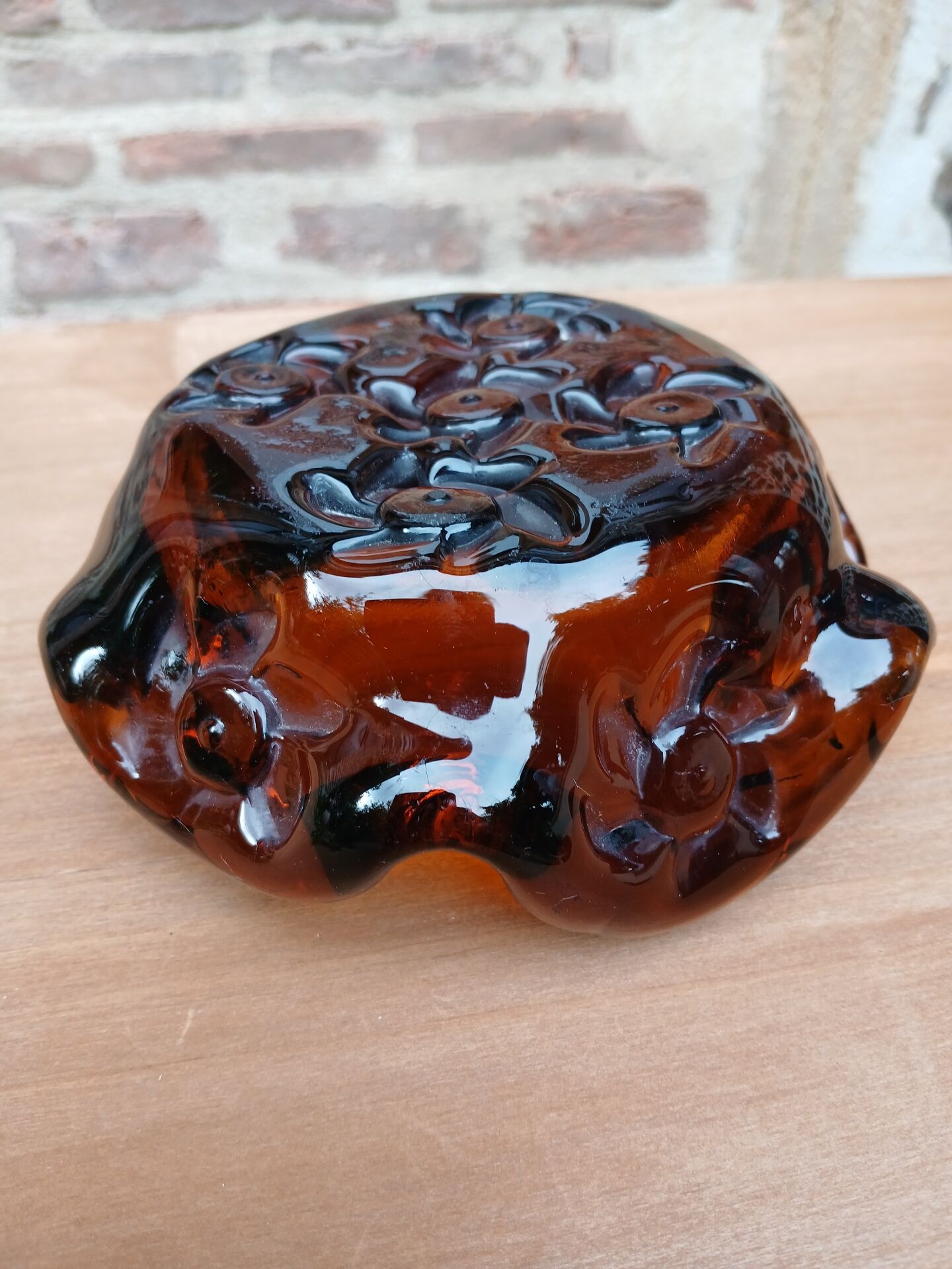 Vintage thick glass ashtray