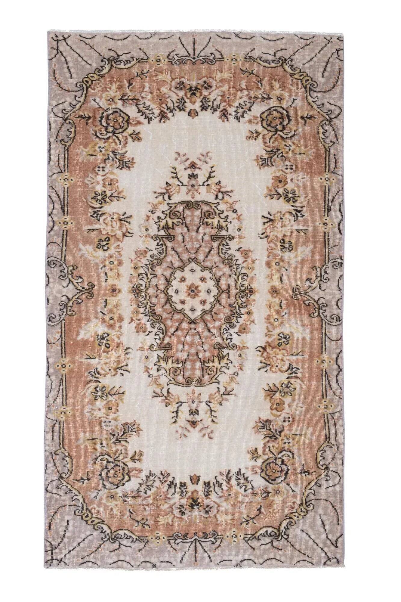 Vintage Turkish handmade rug 114x207 cm