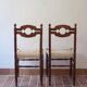 2 chaises rustiques vintage en bois tourné, années 70