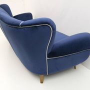 Guglielmo Ulrich Art Deco Italian Velvet Sofa, 1940s