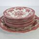Wedgwood English dessert service iron earth pink floral