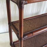 Rattan and cane wall shelf - late 20th century