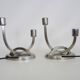 Pair of table lamps, Art Deco bedside lamp, chrome metal