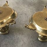 Pair of vintage brass table candlesticks