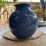 Vase boule bleu