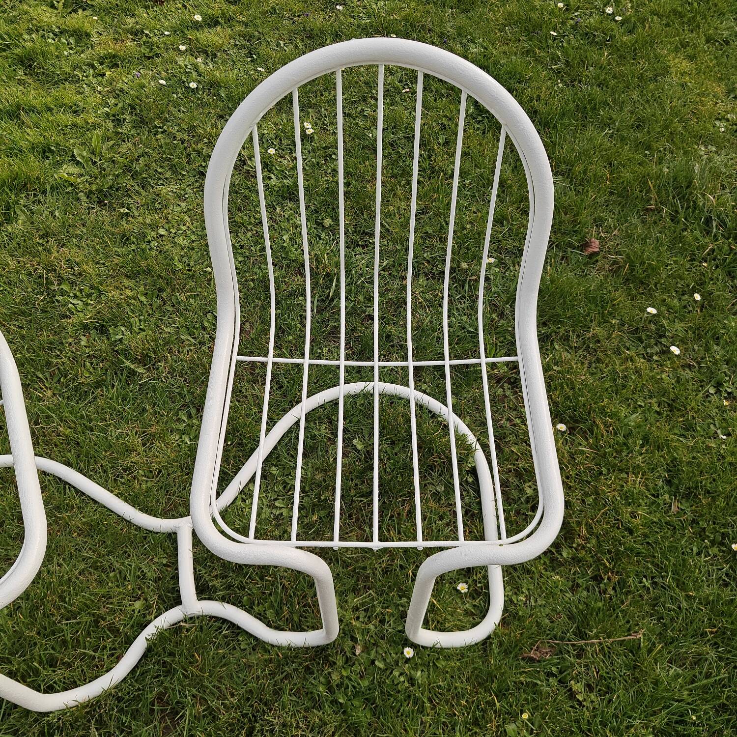 70s tubular garden bench