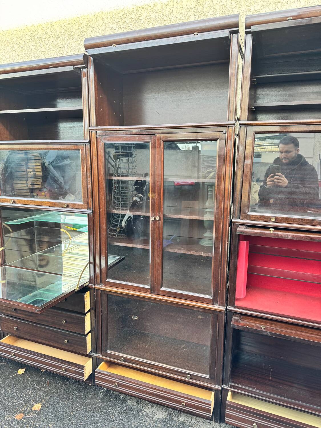 Modular library MD design 1975 mahogany