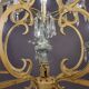 Pair of cage chandeliers with pendants