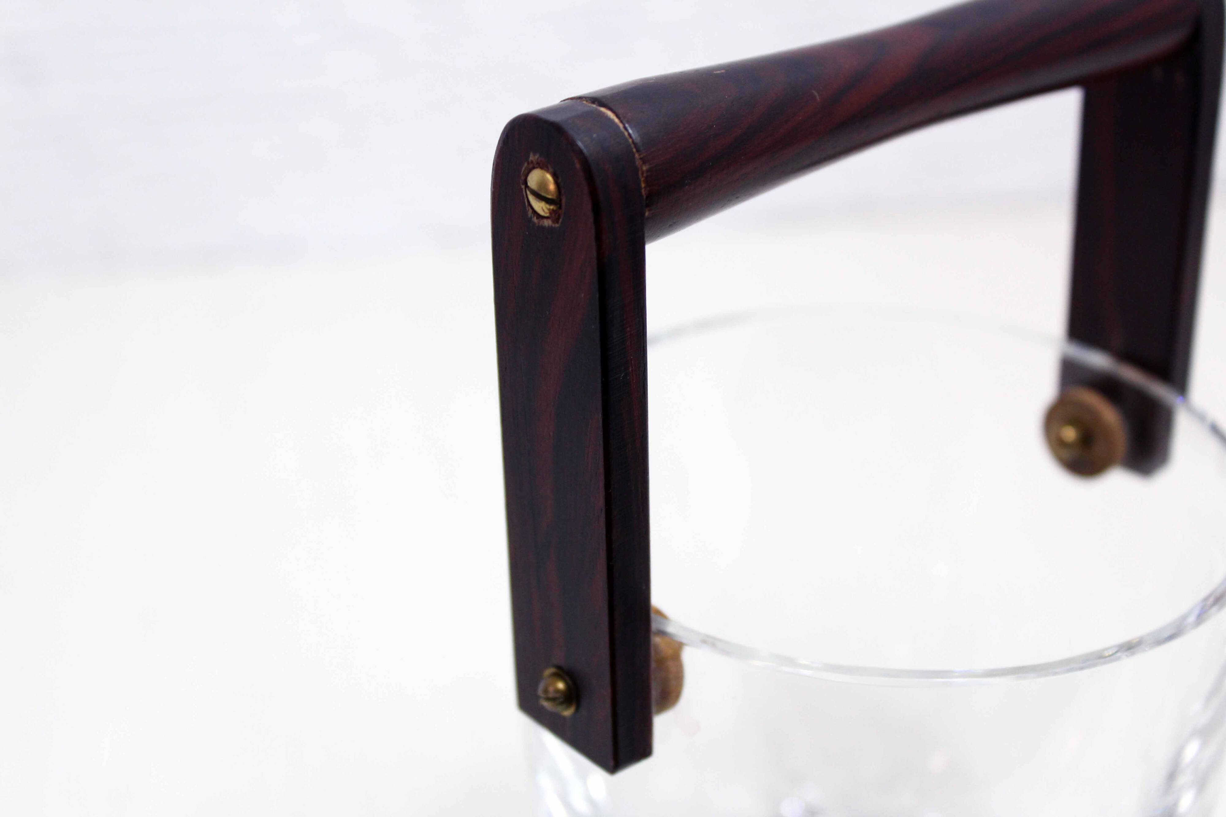 Crystal and wood ice bucket 1970