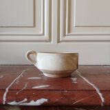 Three large stoneware cups with floral pattern, art deco