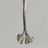 White metal cake server ginkgo