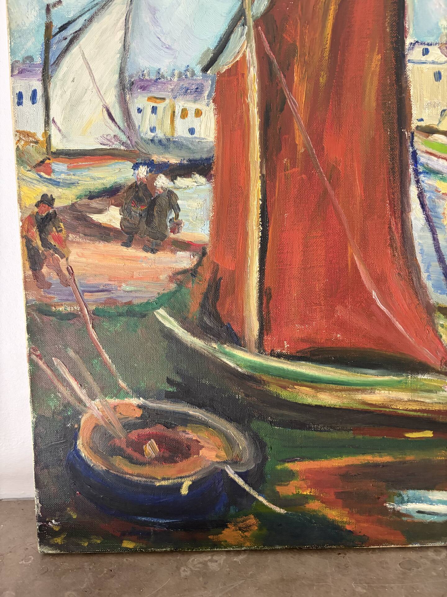 Marine - sailing boats, oil on canvas signed