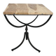 Oak and metal side table — industrial / art deco design