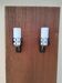 Pair vintage wrought iron wall lamps