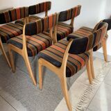 Set of 6 Baumann gondola chairs, Stamped NF